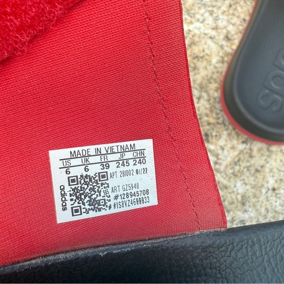 Adidas Men's Adilette TND Slides Manchester United Red / Black GZ5940 Size 6 - Picture 6 of 7